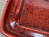 Butter Dish with Lid Speckled Red Glaze