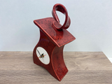 Ceramic Mantel Clock with Open Face - Speckled Red