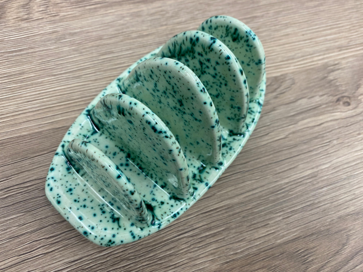 Toast Rack Speckled Green Glaze