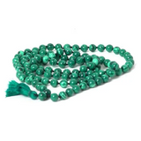 Malachite Mala Beads Necklace - 108 count