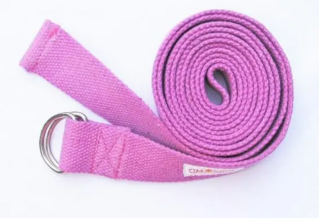 D-ring Handwoven cotton yoga Strap - 6'