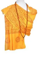 OM Hand Block Bhakti Yoga Prayer Sanskrit Hindu Mantra Shawl