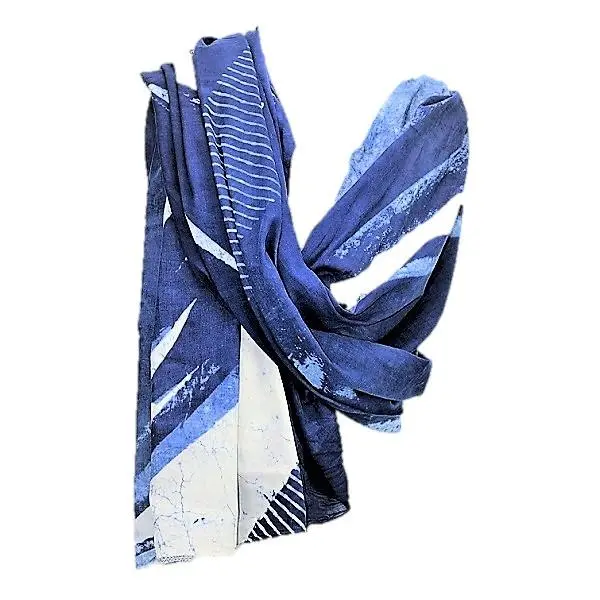 Serenity Indigo handprinted scarf