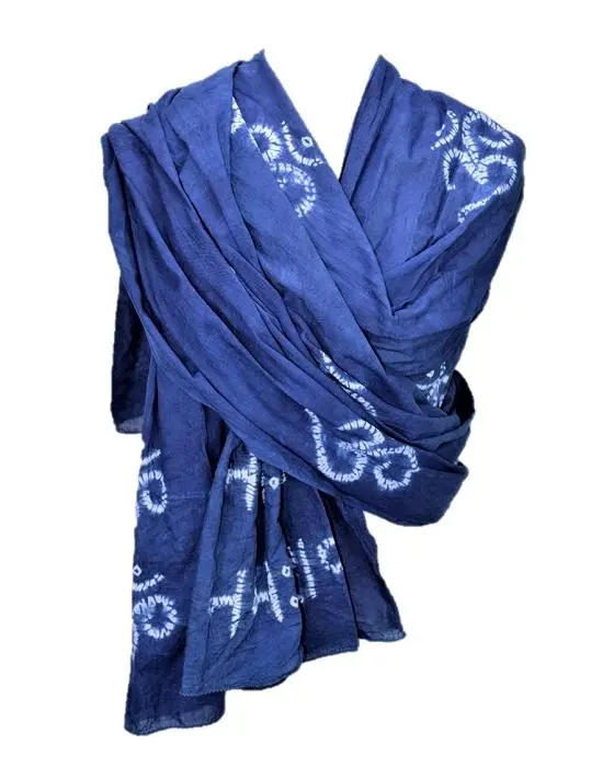 OM Namah Shivay - Omkara Prayer Shawl - Shibori style