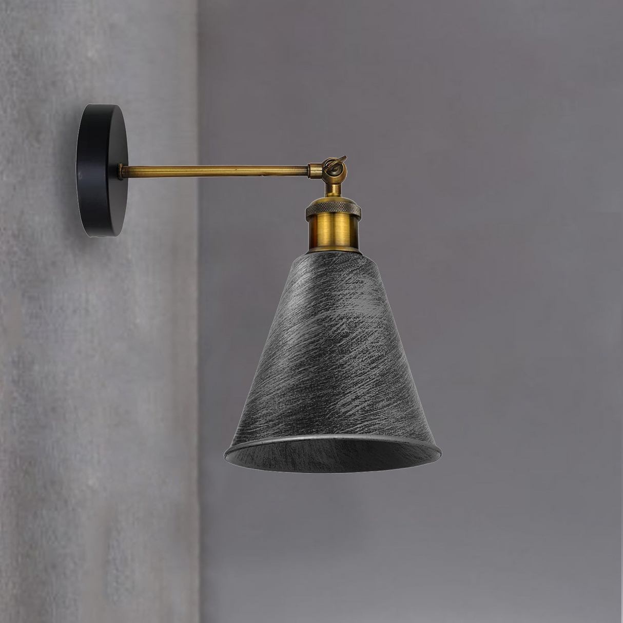 Vintage Industrial Wall Light Fitting Metal Cone Shape Shade Indoor~1173