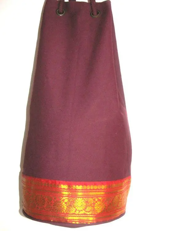 Kids Solid Yoga  Mat Bag with Saree Lace