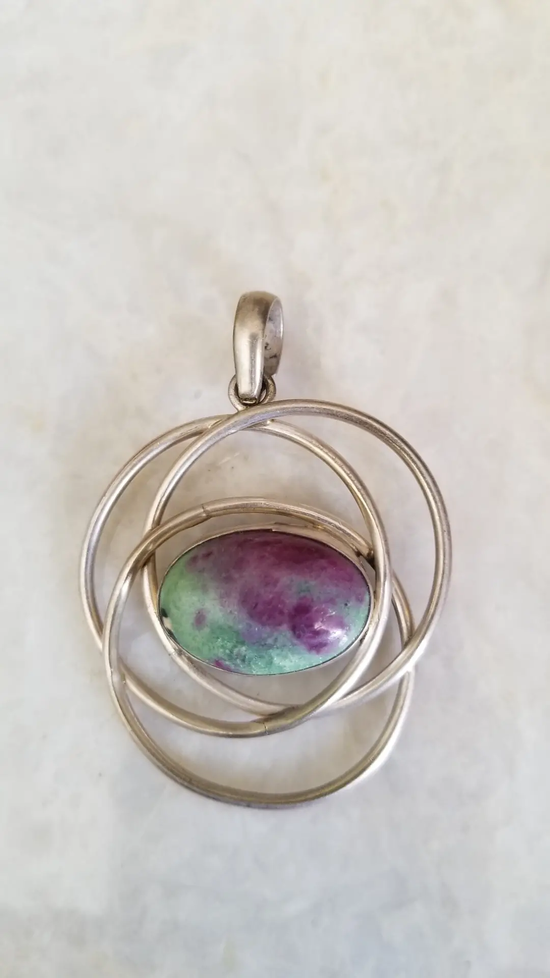 Silver Pendant - semi precious stone