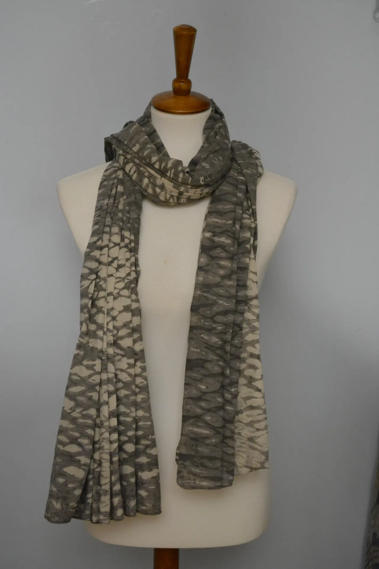 Naturally dyed cotton scarf