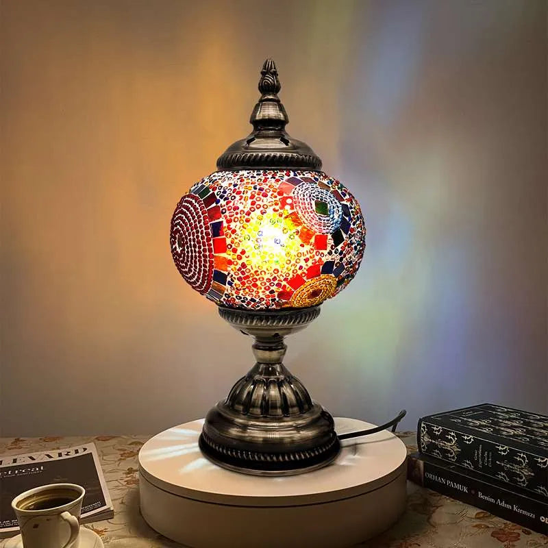 Turkish Moroccan Style Table Lamp Mosaic Glass Bedside Desk Table Lamp~4968