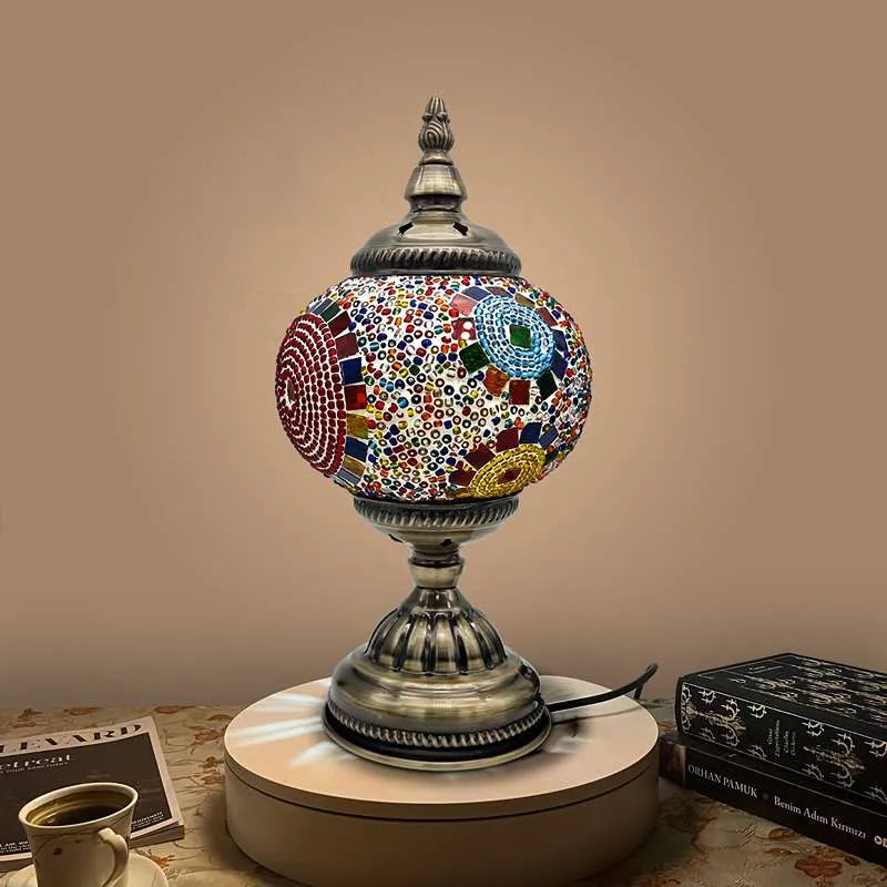 Turkish Moroccan Style Table Lamp Mosaic Glass Bedside Desk Table Lamp~4968