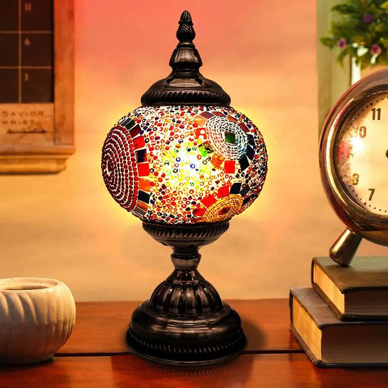 Turkish Moroccan Style Table Lamp Mosaic Glass Bedside Desk Table Lamp~4968