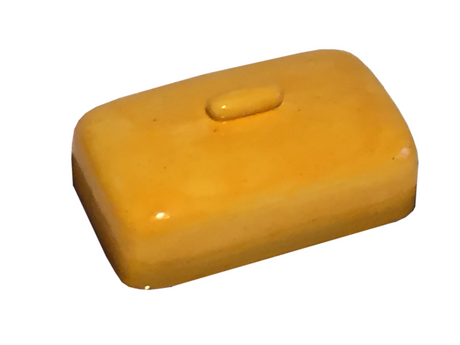 Butter Dish Yellow with Royal Blue Dish