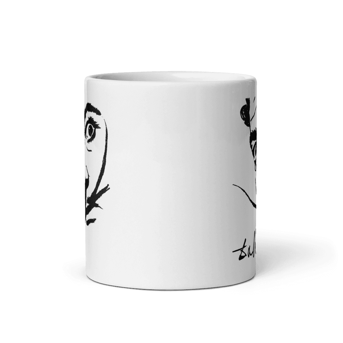 Salvador Dali Portrait Sketch Artwork Mug