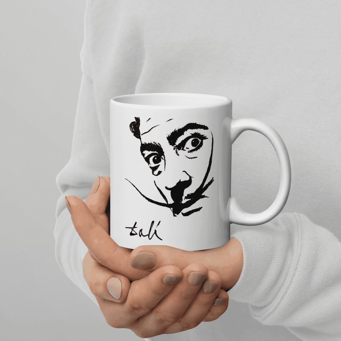 Salvador Dali Portrait Sketch Artwork Mug