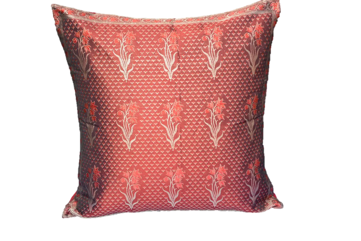 Hand woven Brocade Holiday Decorative Throw Pillow Case