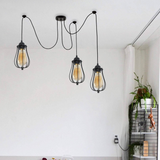 Black 2m Pendant Light Cage Retro Industrial Ceiling Light Spider Lamp~1187