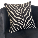 Black Zebra Black Animal Motif Luxury Throw Pillow