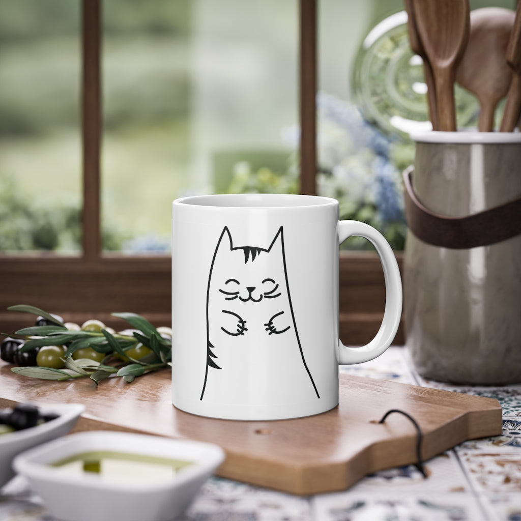 Cute Kitty mug funny cat mug, white, 325 ml / 11 oz Coffee mug, tea mug for kids