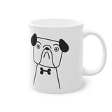 Cute dog Bulldog mug, white, 325 ml / 11 oz Coffee mug, tea mug for kids, children, puppies mug for dog lovers, dog owners