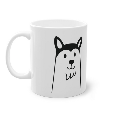 Cute dog Husky mug, white, 325 ml / 11 oz Coffee mug, tea mug for kids, children, puppies mug for dog lovers, dog owners