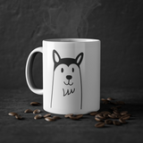 Cute dog Husky mug, white, 325 ml / 11 oz Coffee mug, tea mug for kids, children, puppies mug for dog lovers, dog owners