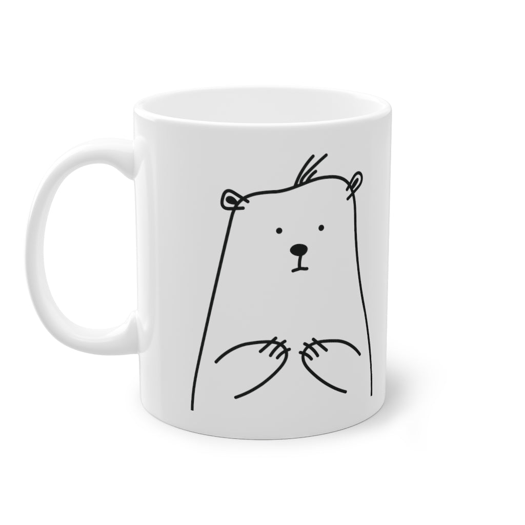 Cute Bear funny mug, white, 325 ml / 11 oz Coffee mug, tea mug for kids