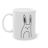 Cute Bunny mug funny rabbit mug, white, 325 ml / 11 oz Coffee mug, tea mug for kids