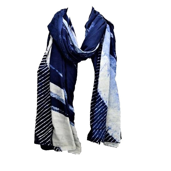 Serenity Indigo handprinted scarf