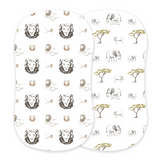 Hear Me Roar Lion and Rhinos and Elephants Bamboo Changing Pad Cover/Bassinet Sheets