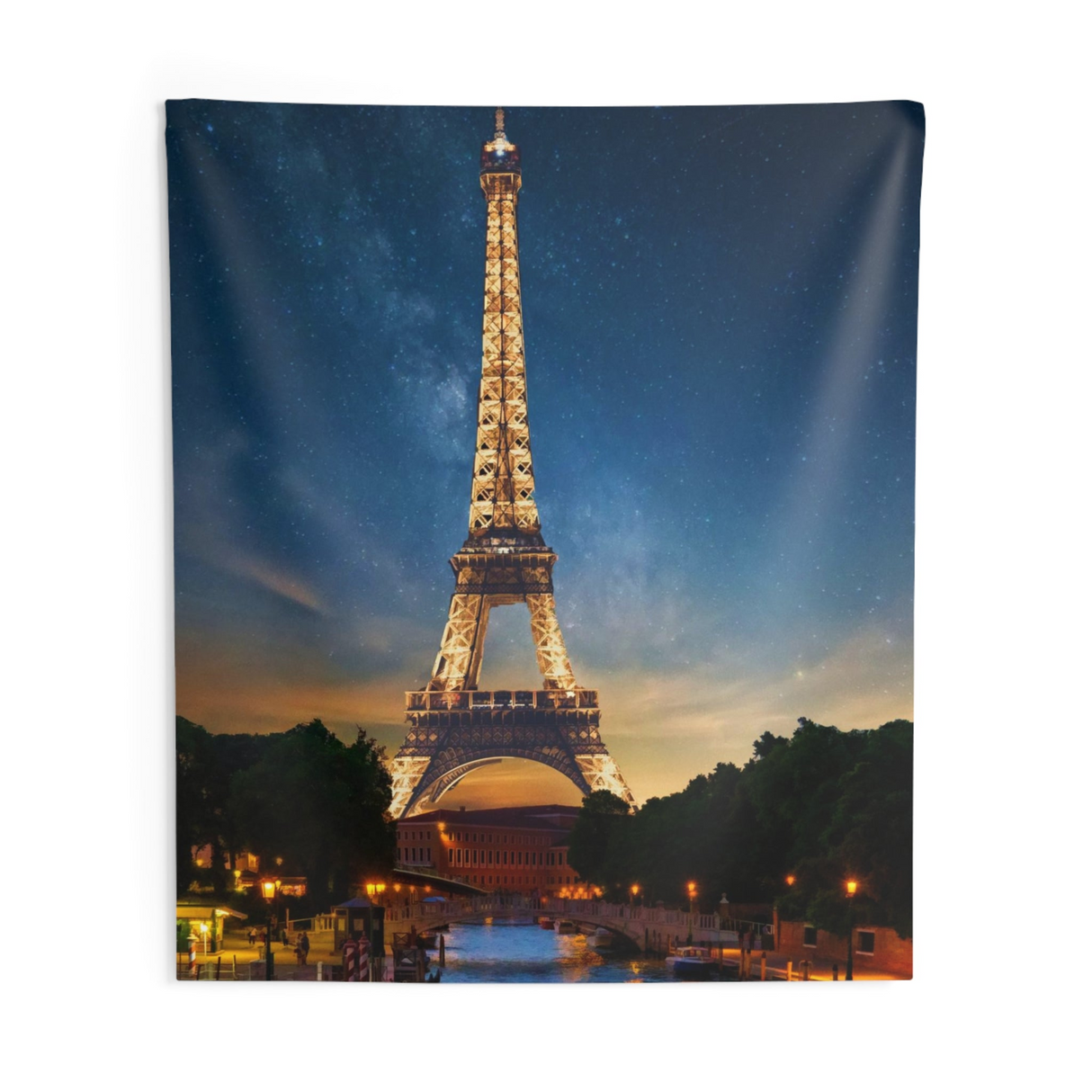 Night view Eiffel Tower In Paris Tapestry