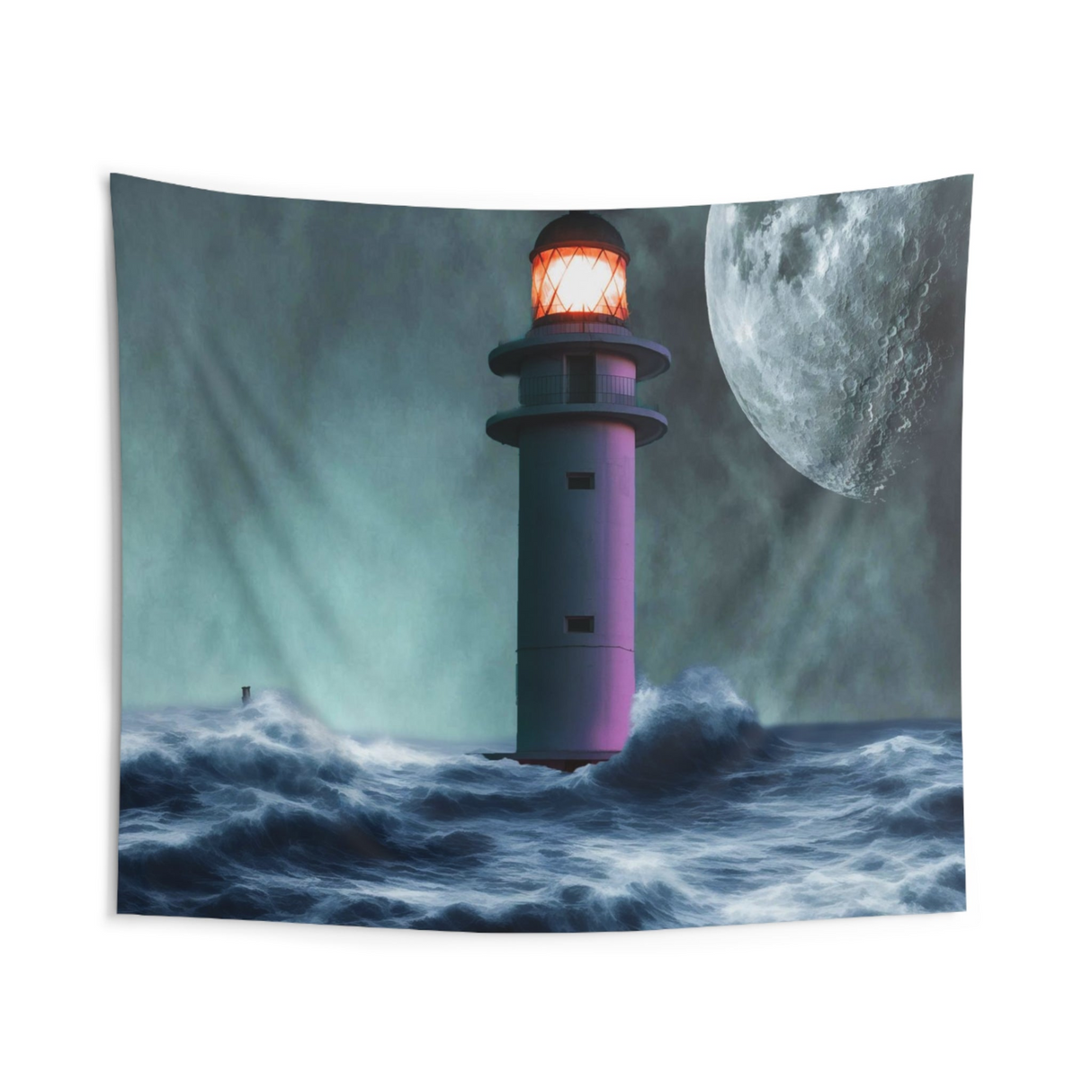 Storm lighthouse Tapestry