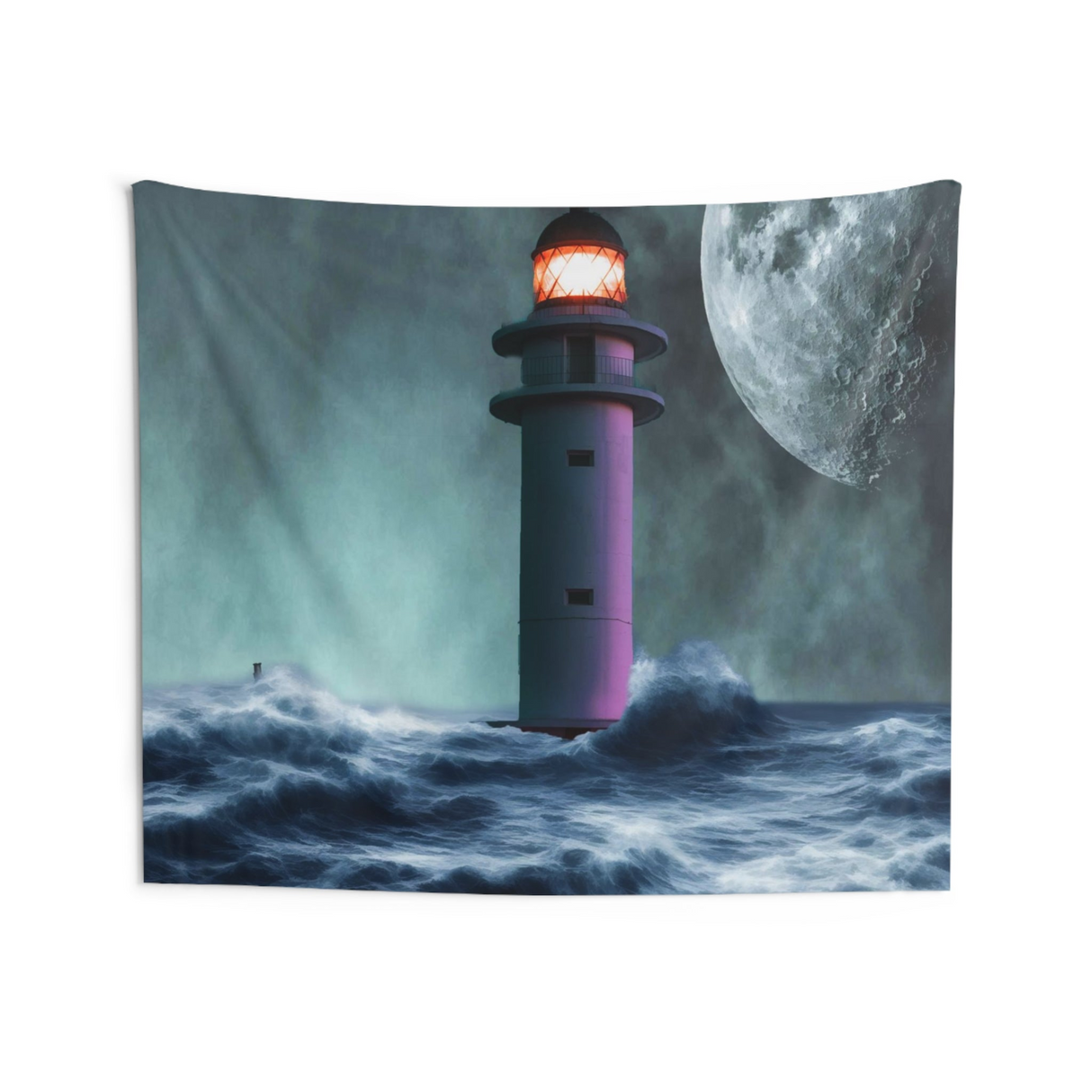 Storm lighthouse Tapestry