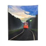 Vinatge train In forest Tapestry