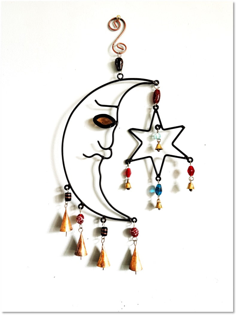 Celestial Moon Chime with  Beads