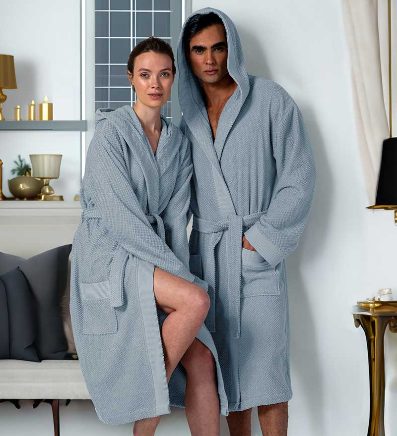 Men's Luxury Turkish Cotton Terry Cloth Robe with Hood