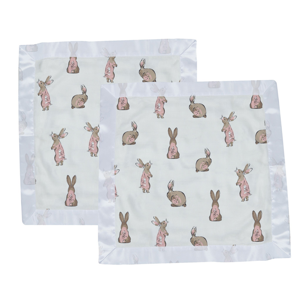 Powder Pink Bunnies Bamboo Newcastle Blankie