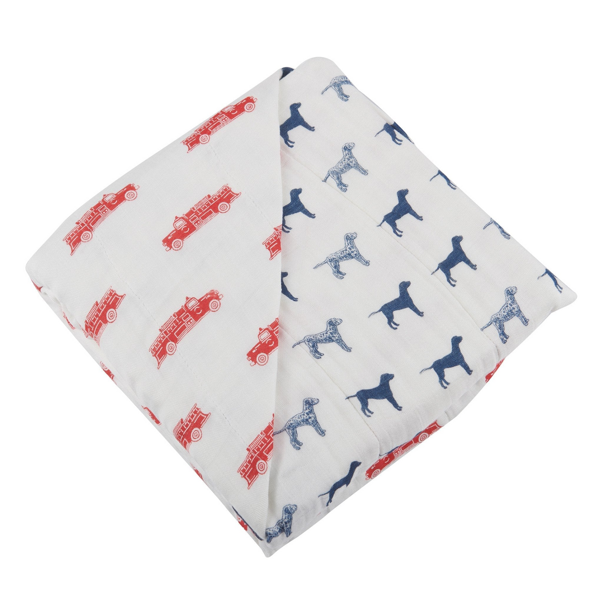 Fire Truck and Dalmatian Bamboo Muslin Newcastle Blanket