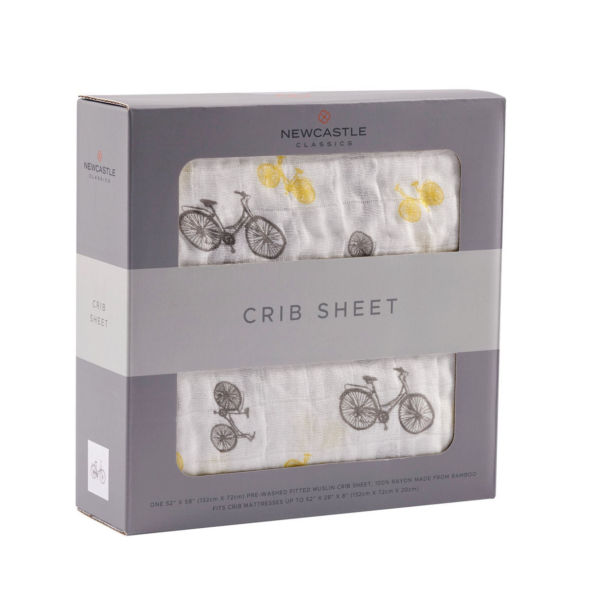 Vintage Bicycle Bamboo Muslin Crib Sheet