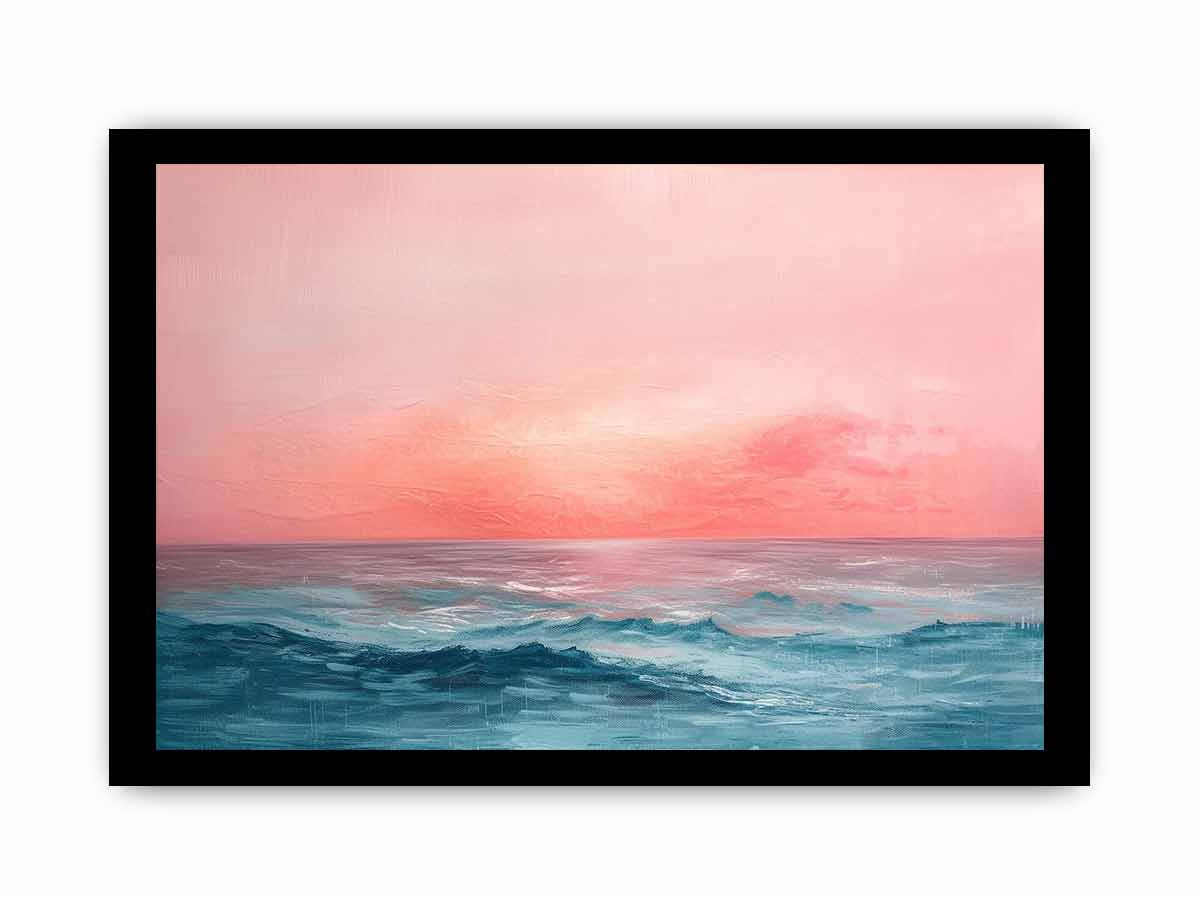 Pink Sunrise Sea- Framed Print