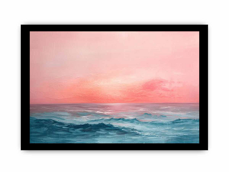 Pink Sunrise Sea- Framed Print