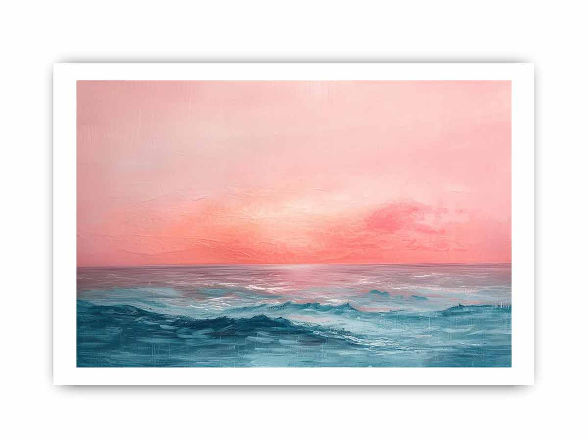 Pink Sunrise Sea- Framed Print