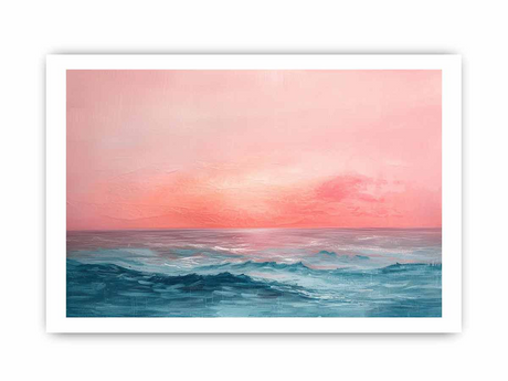 Pink Sunrise Sea- Framed Print