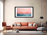 Pink Sunrise Sea- Framed Print