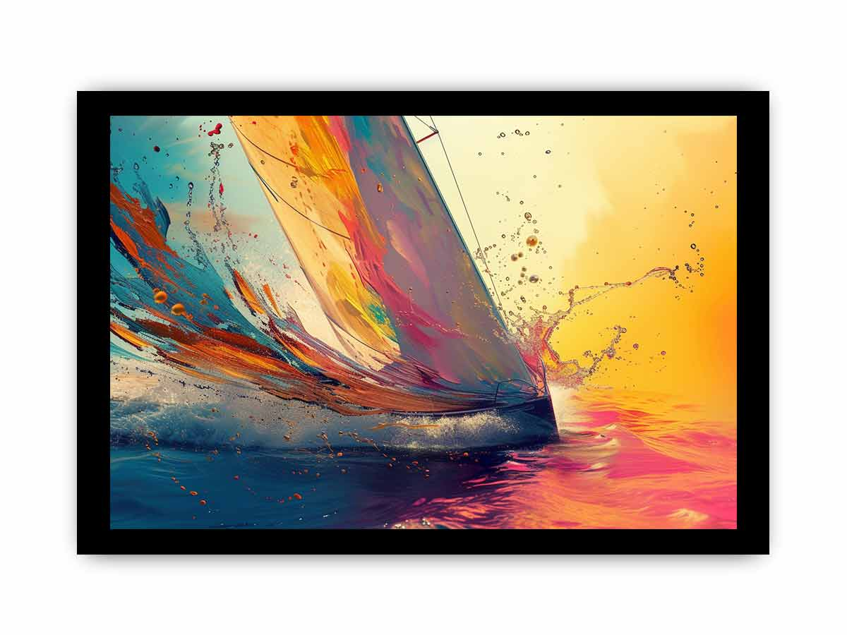 Sailboat Splash Framed Print