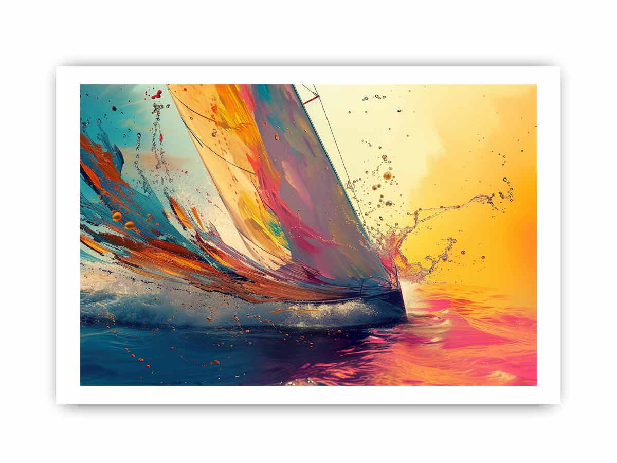 Sailboat Splash Framed Print