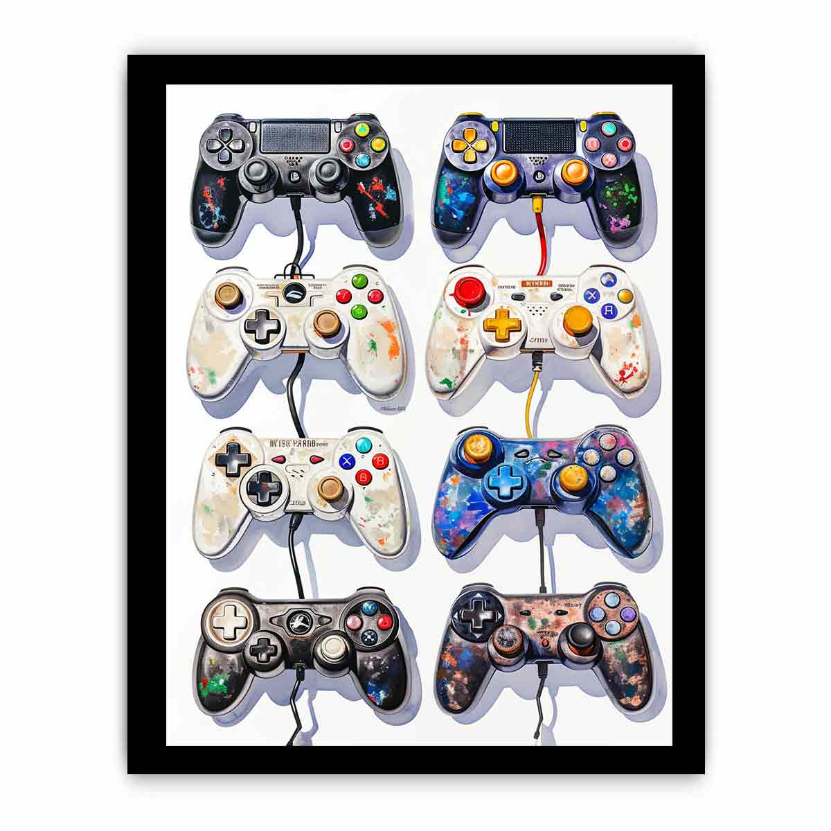 Video Game Controller Evolution Print