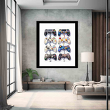 Video Game Controller Evolution Print