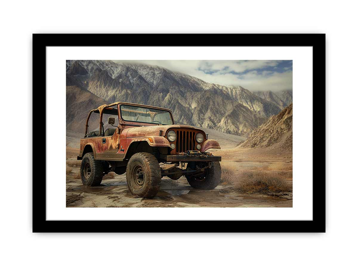 Vinatge Jeep Framed Print