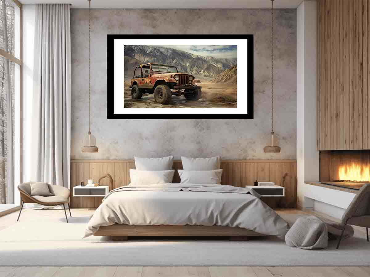 Vinatge Jeep Framed Print