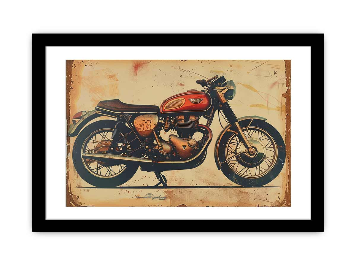 Vintage Motorcyle Framed Print